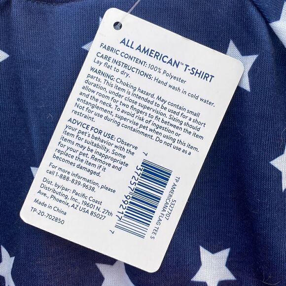 Top Paw All American Flag Patriotic T-shirt for Dogs. Size Small. NWT! - Picture 7 of 8